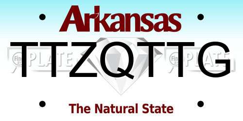 TTZQTTG Arkansas License Plate