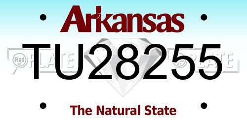 TU28255 Arkansas License Plate