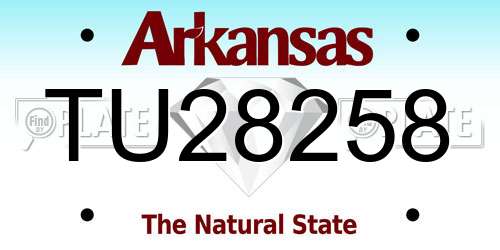 TU28258 Arkansas License Plate