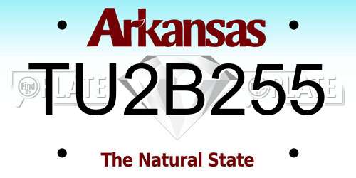 TU2B255 Arkansas License Plate