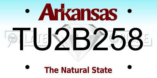 TU2B258 Arkansas License Plate