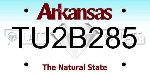 TU2B285 Arkansas License Plate