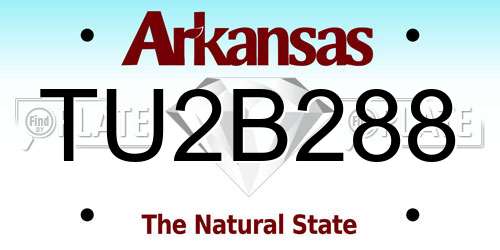 TU2B288 Arkansas License Plate