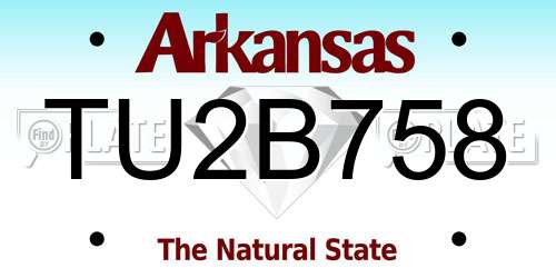 TU2B758 Arkansas License Plate