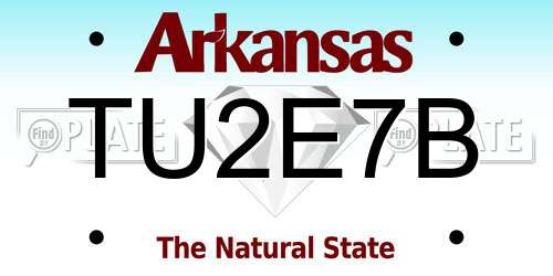 TU2E7B Arkansas License Plate