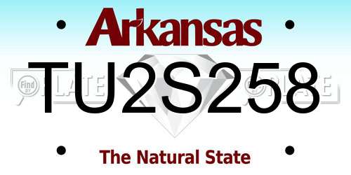 TU2S258 Arkansas License Plate