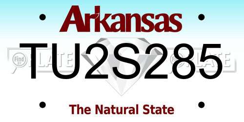 TU2S285 Arkansas License Plate
