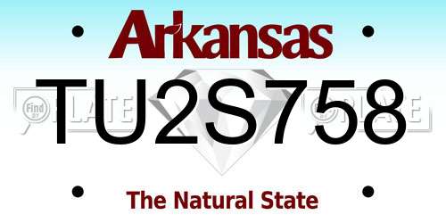 TU2S758 Arkansas License Plate