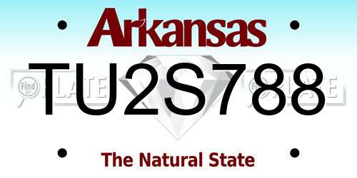 TU2S788 Arkansas License Plate