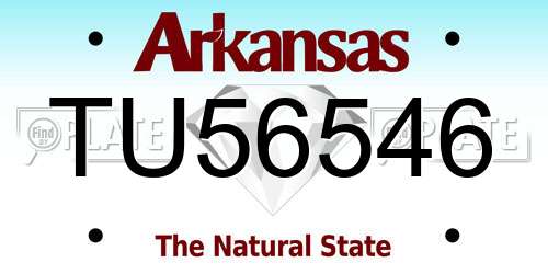 TU56546 Arkansas License Plate
