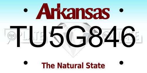 TU5G846 Arkansas License Plate