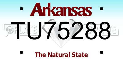 TU75288 Arkansas License Plate