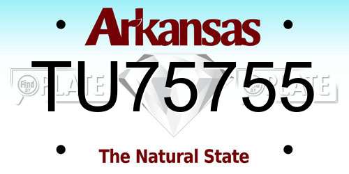 TU75755 Arkansas License Plate