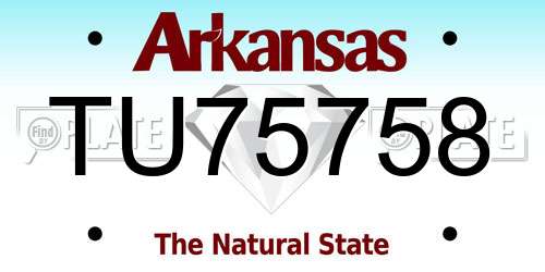 TU75758 Arkansas License Plate