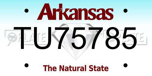 TU75785 Arkansas License Plate