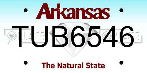 TUB6546 Arkansas License Plate