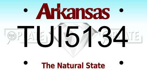 TUI5134 Arkansas License Plate