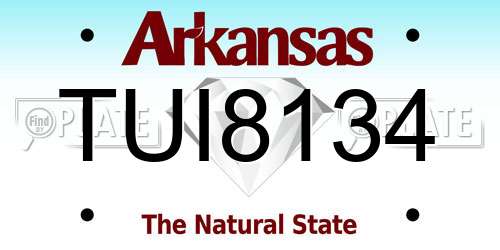 TUI8134 Arkansas License Plate