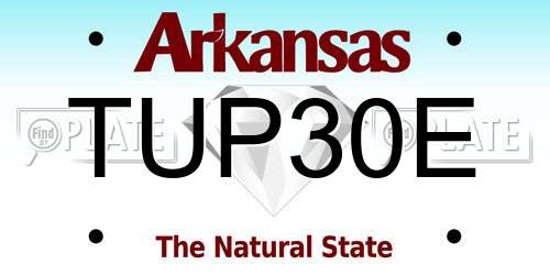 TUP30E Arkansas License Plate