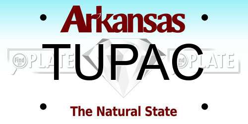 TUPAC Arkansas License Plate