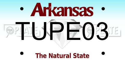 TUPE03 Arkansas License Plate