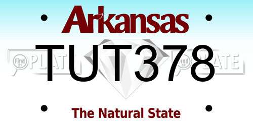 TUT378 Arkansas License Plate