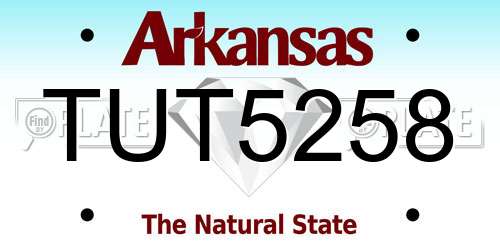 TUT5258 Arkansas License Plate