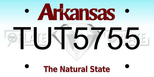 TUT5755 Arkansas License Plate