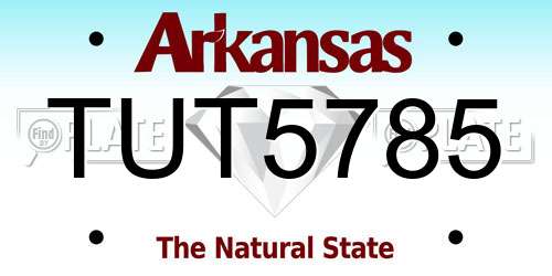 TUT5785 Arkansas License Plate