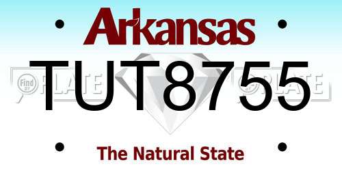 TUT8755 Arkansas License Plate