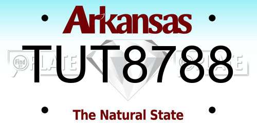 TUT8788 Arkansas License Plate