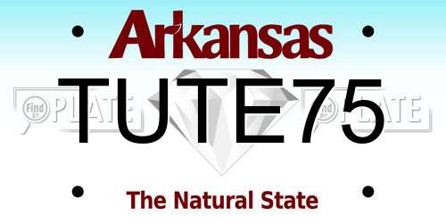 TUTE75 Arkansas License Plate