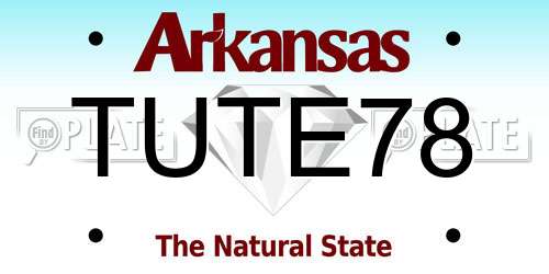 TUTE78 Arkansas License Plate