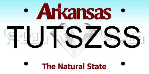 TUTSZSS Arkansas License Plate