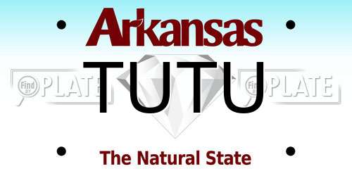 TUTU Arkansas License Plate