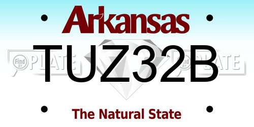 TUZ32B Arkansas License Plate