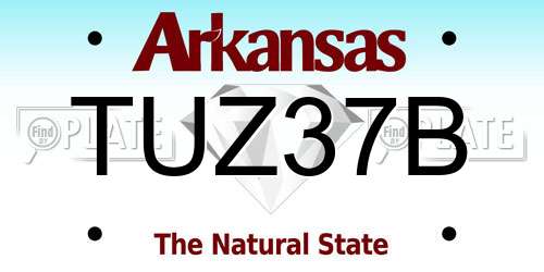 TUZ37B Arkansas License Plate