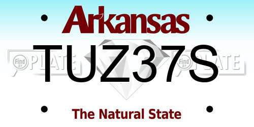 TUZ37S Arkansas License Plate