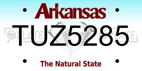 TUZ5285 Arkansas License Plate