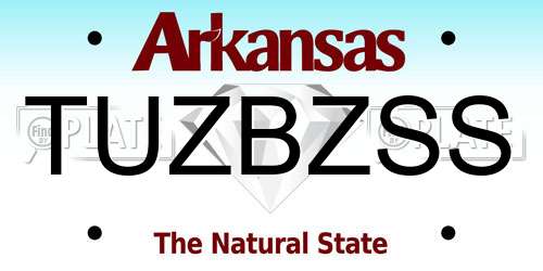 TUZBZSS Arkansas License Plate