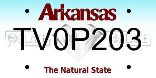 TV0P203 Arkansas License Plate