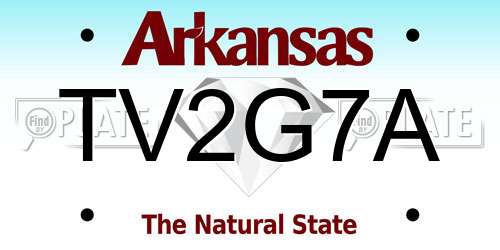 TV2G7A Arkansas License Plate
