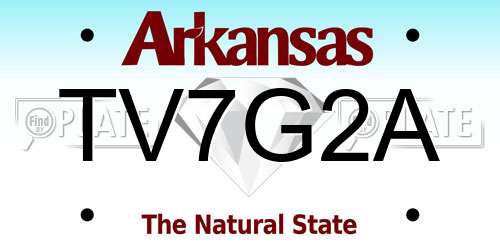 TV7G2A Arkansas License Plate