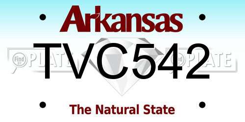 TVC542 Arkansas License Plate