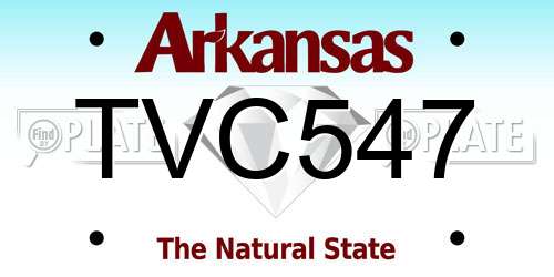 TVC547 Arkansas License Plate
