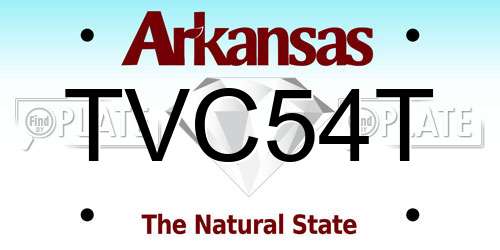 TVC54T Arkansas License Plate