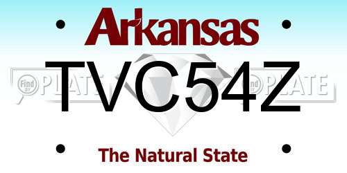 TVC54Z Arkansas License Plate