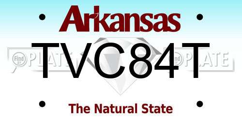 TVC84T Arkansas License Plate