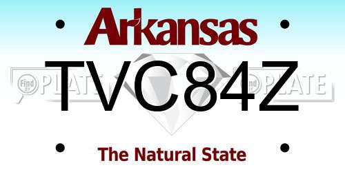 TVC84Z Arkansas License Plate
