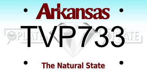 TVP733 Arkansas License Plate